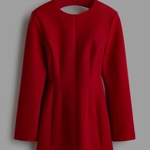 H&M Bold Red Long Sleeve Dress